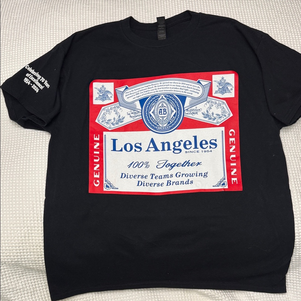 Black Los Angeles Anheuser Busch Graphic T-Shirt - Large